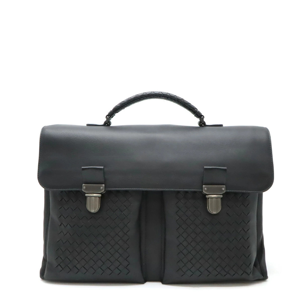 BOTTEGA VENETA Intrecciato Business Bag Briefcase Leather Black
